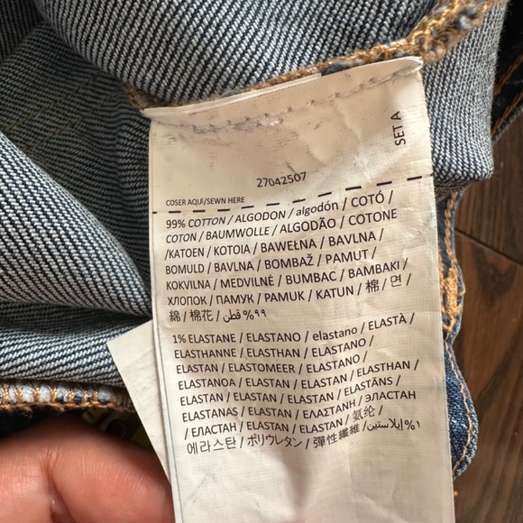 MNG Dark Wash Blue Denim Flared Jeans with Pockets - Size 8 - Picture 12 of 17